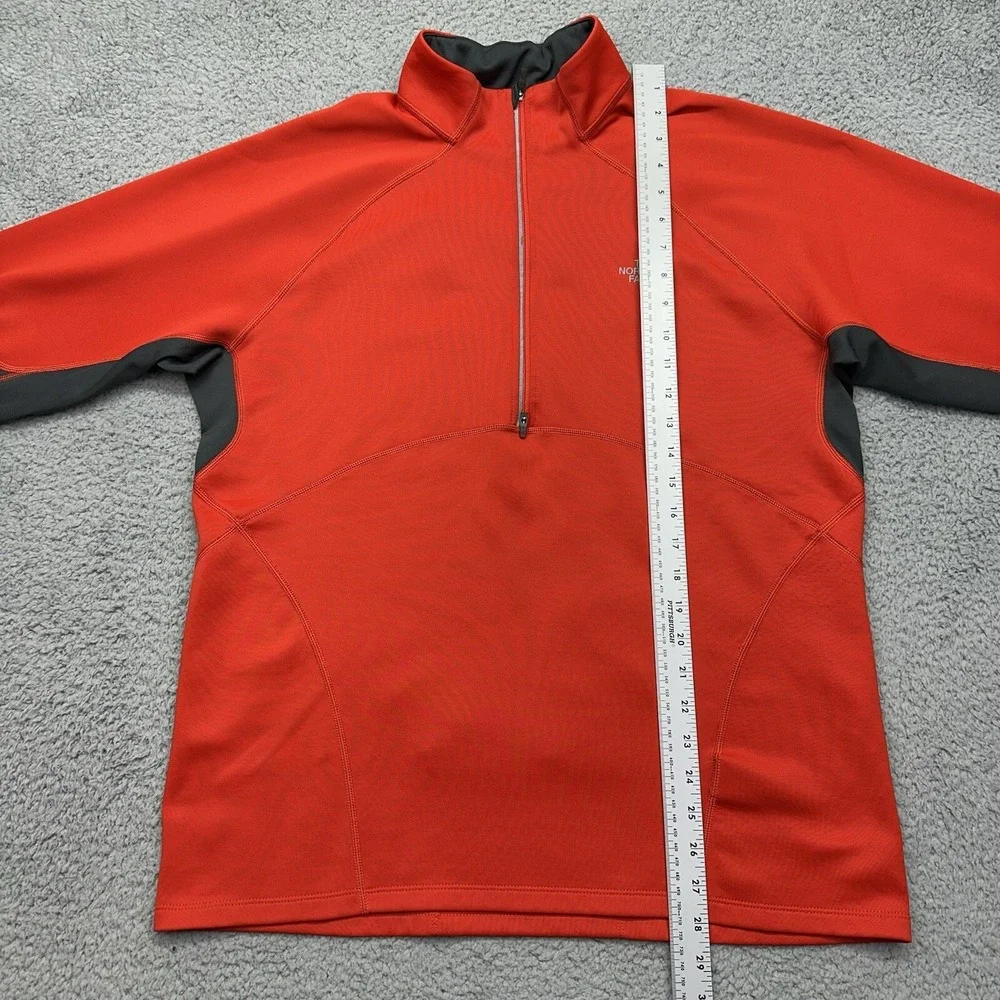 The North Face Men's Large A5UV Long Sleeve 1/4 Zip Red Fleece Fitness Shirt F13